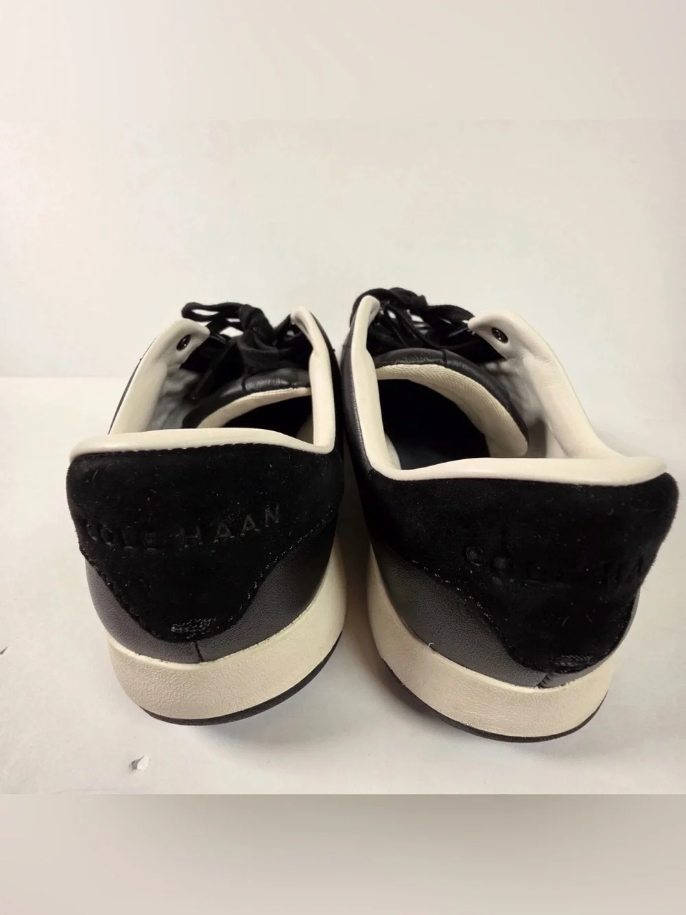 Cole Haan GrandPro Tennis Leather Black Optic White - Women's Size 10B - W02896